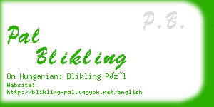 pal blikling business card